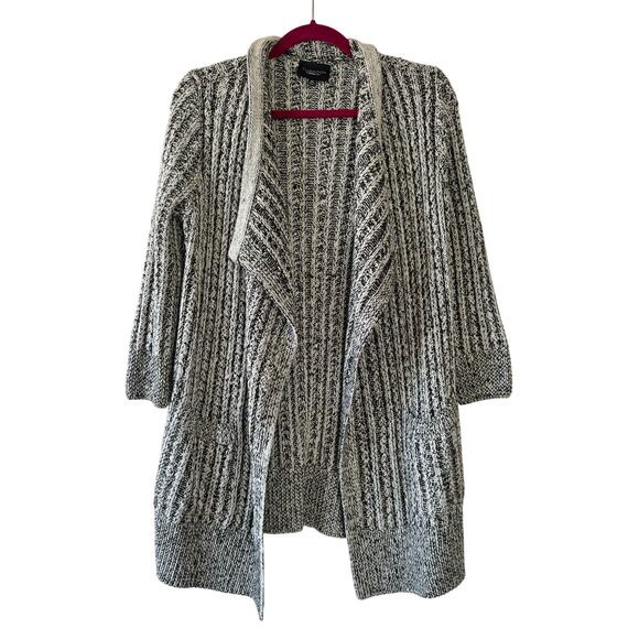Thakoon Ivory and Black Knit Open Chunky Cardigan Sweater Women’s Size XS - Picture 1 of 7